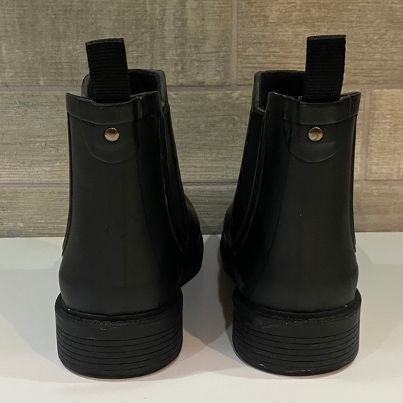 Madewell Chelsea Black Slip On Ankle Rubber Rain Boots Size 8 - Picture 11 of 13